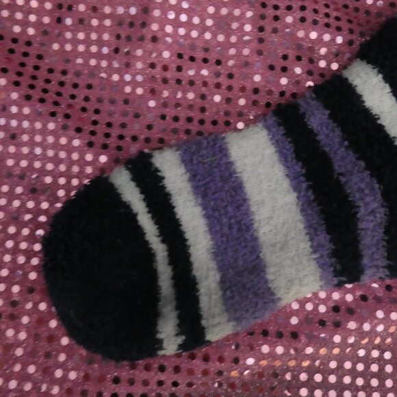 Navy, Purple, White | Striped Stretchy Soft Chenille Socks - Picture 7 of 14